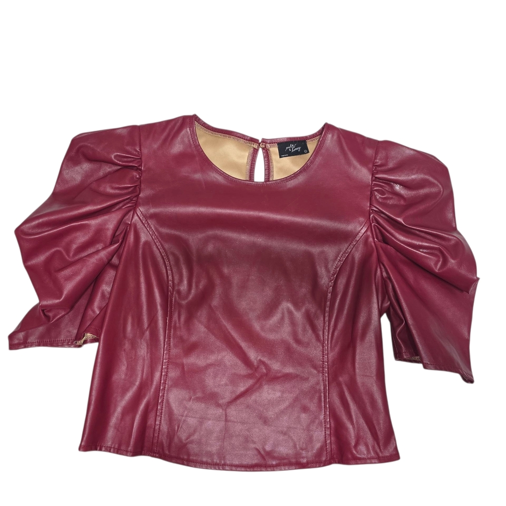 Elegant Burgundy Puff Sleeve Top